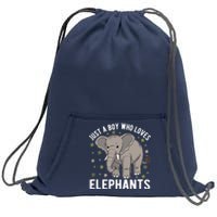 Just A Boy Who Loves Elephants Sweatshirt Cinch Pack Bag