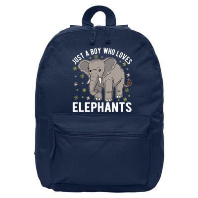 Just A Boy Who Loves Elephants 16 in Basic Backpack