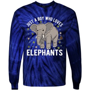 Just A Boy Who Loves Elephants Tie-Dye Long Sleeve Shirt