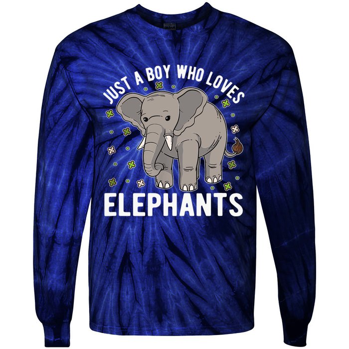 Just A Boy Who Loves Elephants Tie-Dye Long Sleeve Shirt