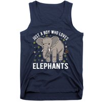 Just A Boy Who Loves Elephants Tank Top