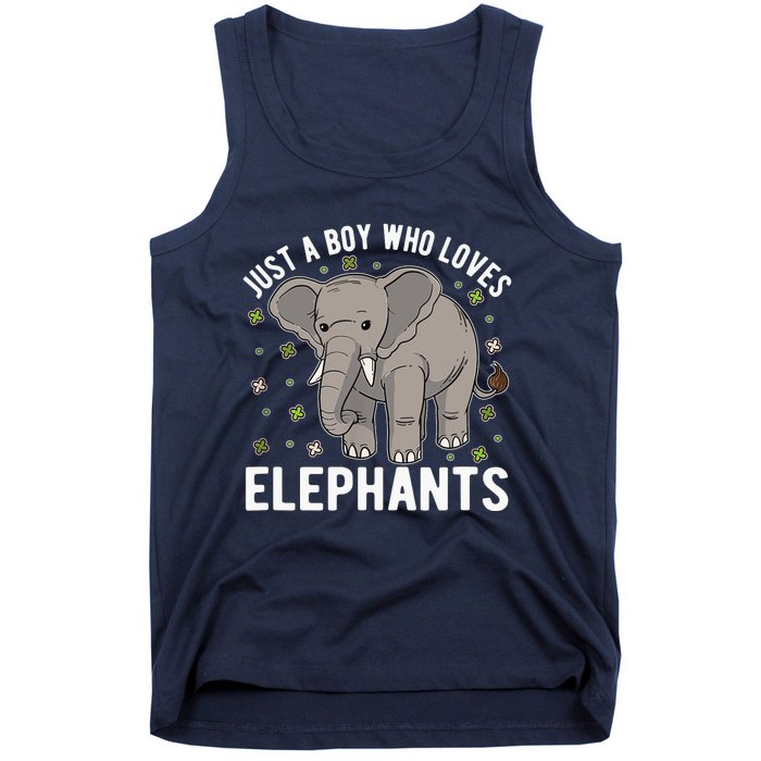 Just A Boy Who Loves Elephants Tank Top