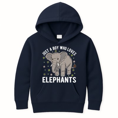Just A Boy Who Loves Elephants Kids Hoodie