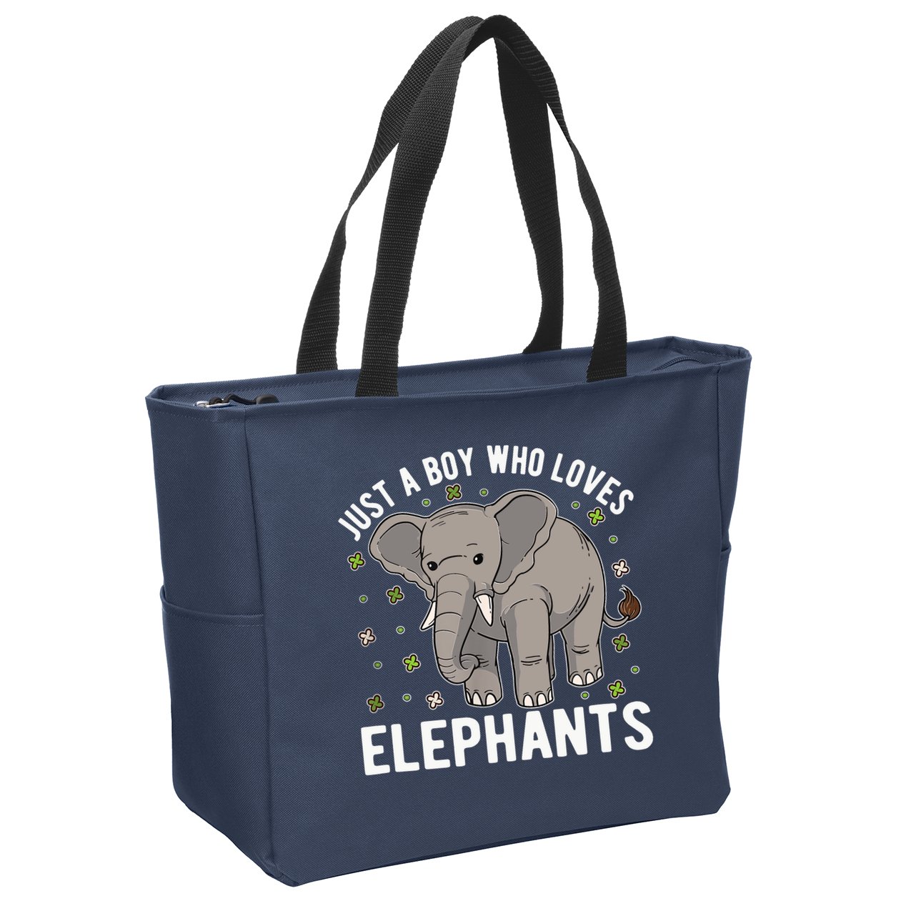 Just A Boy Who Loves Elephants Zip Tote Bag