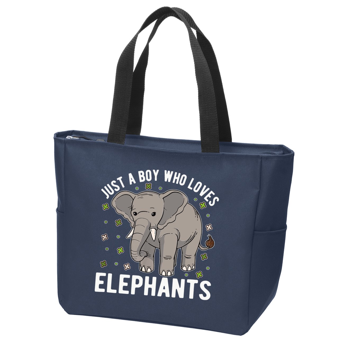 Just A Boy Who Loves Elephants Zip Tote Bag