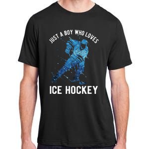 Just A Boy Who Loves Ice Hockey Adult ChromaSoft Performance T-Shirt