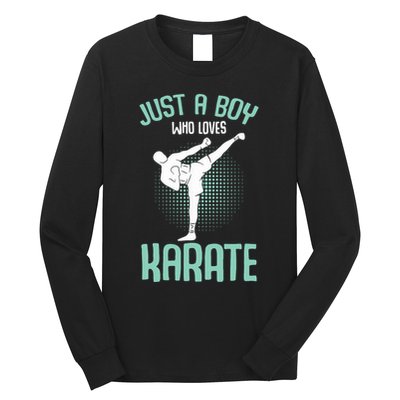 Just A Boy Who Loves Karate Boy Long Sleeve Shirt