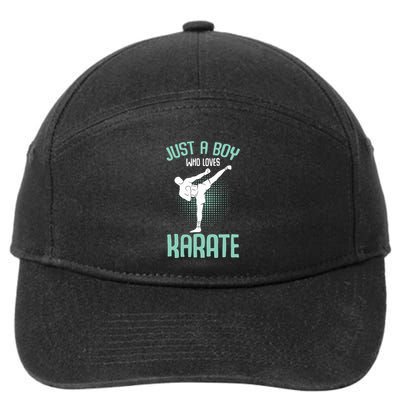 Just A Boy Who Loves Karate Boy 7-Panel Snapback Hat