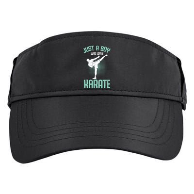 Just A Boy Who Loves Karate Boy Adult Drive Performance Visor
