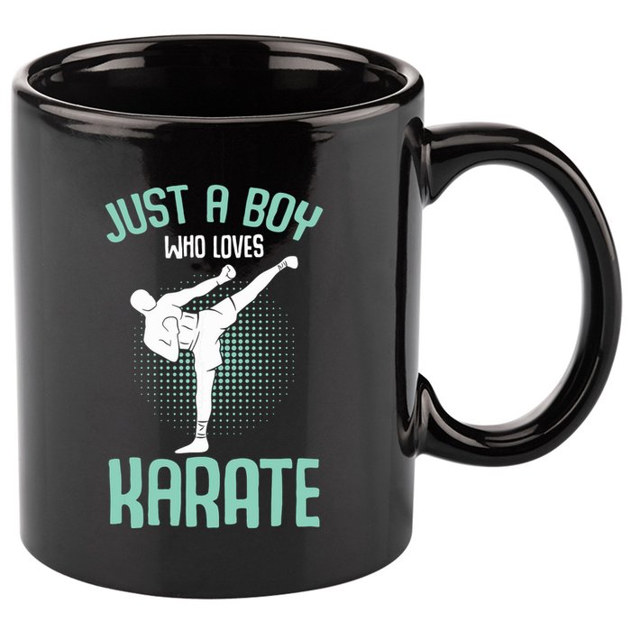 Just A Boy Who Loves Karate Boy 11oz C Handle Ceramic Mug