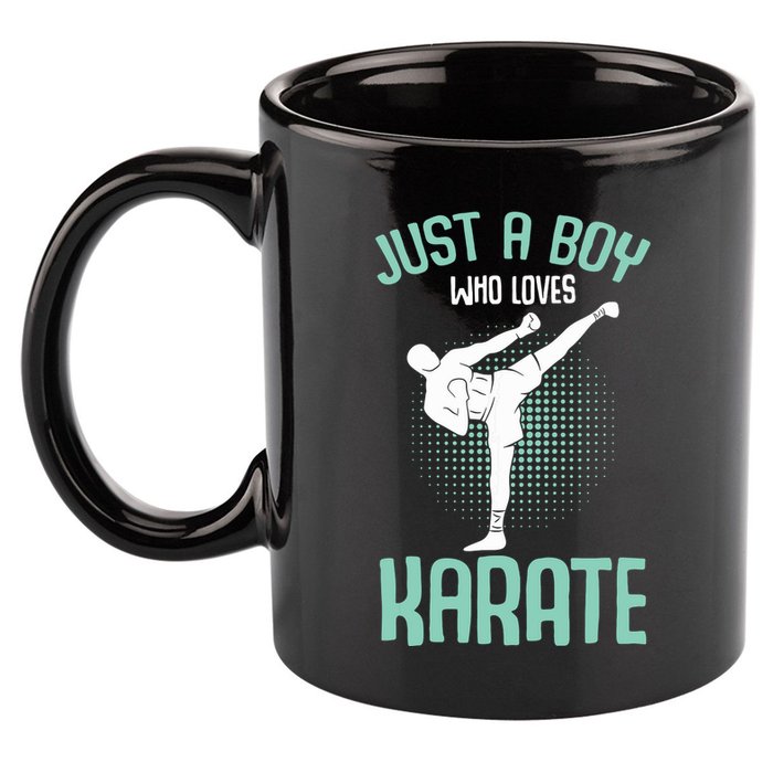 Just A Boy Who Loves Karate Boy 11oz C Handle Ceramic Mug