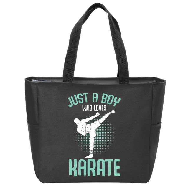 Just A Boy Who Loves Karate Boy Zip Tote Bag