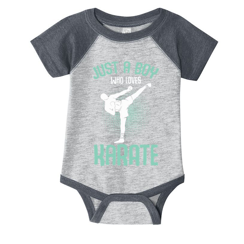 Just A Boy Who Loves Karate Boy Infant Baby Jersey Bodysuit