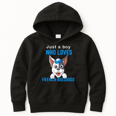 Just A Boy Who Loves French Bulldogs Kids Hoodie