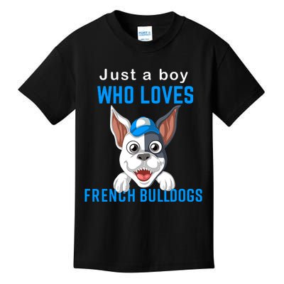 Just A Boy Who Loves French Bulldogs Kids T-Shirt