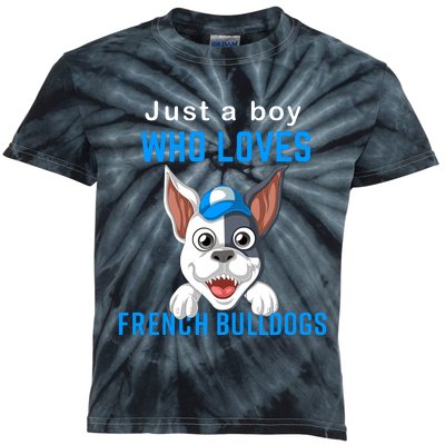 Just A Boy Who Loves French Bulldogs Kids Tie-Dye T-Shirt