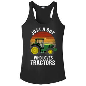 Just A Boy Who Loves Tractors Ladies PosiCharge Competitor Racerback Tank