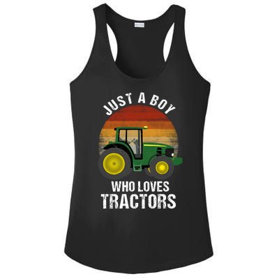 Just A Boy Who Loves Tractors Ladies PosiCharge Competitor Racerback Tank