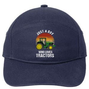 Just A Boy Who Loves Tractors 7-Panel Snapback Hat