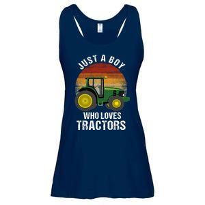 Just A Boy Who Loves Tractors Ladies Essential Flowy Tank