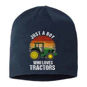 Just A Boy Who Loves Tractors Sustainable Beanie