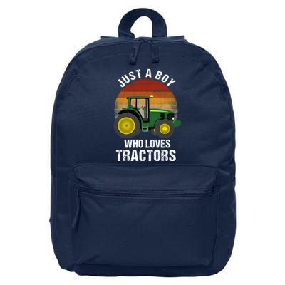 Just A Boy Who Loves Tractors 16 in Basic Backpack