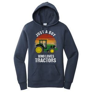 Just A Boy Who Loves Tractors Women's Pullover Hoodie