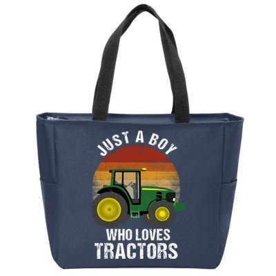 Just A Boy Who Loves Tractors Zip Tote Bag