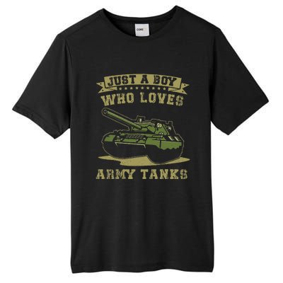 Just A Boy Who Loves Army Tanks Military WW2 Tanks Tall Fusion ChromaSoft Performance T-Shirt