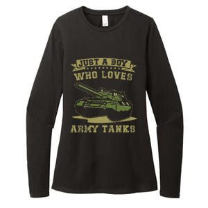 Just A Boy Who Loves Army Tanks Military WW2 Tanks Womens CVC Long Sleeve Shirt