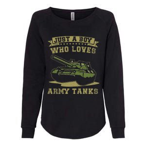 Just A Boy Who Loves Army Tanks Military WW2 Tanks Womens California Wash Sweatshirt