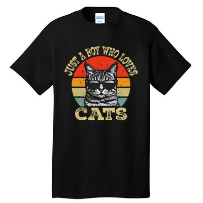 Just A Boy Who Loves Cats Boy Cat Lover Tall T-Shirt