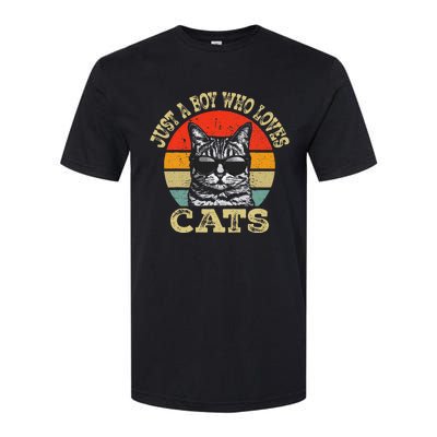 Just A Boy Who Loves Cats Boy Cat Lover Softstyle CVC T-Shirt