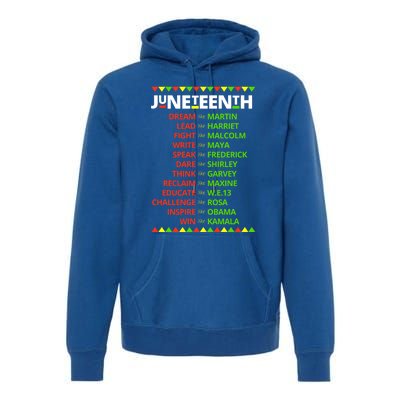 Juneteenth Ancestors Black African Dream Like Leaders Gift Premium Hoodie