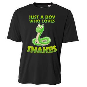 Just A Boy Who Loves Snakes Snake Lover Gift Cooling Performance Crew T-Shirt