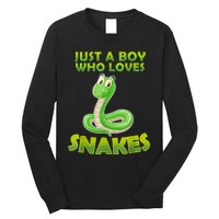 Just A Boy Who Loves Snakes Snake Lover Gift Long Sleeve Shirt