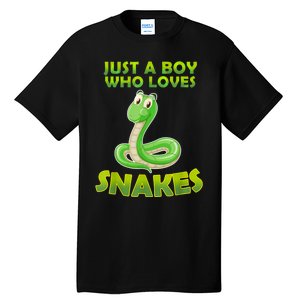 Just A Boy Who Loves Snakes Snake Lover Gift Tall T-Shirt