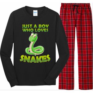 Just A Boy Who Loves Snakes Snake Lover Gift Long Sleeve Pajama Set