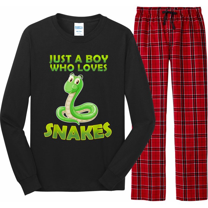 Just A Boy Who Loves Snakes Snake Lover Gift Long Sleeve Pajama Set