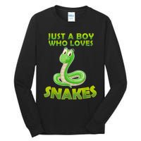 Just A Boy Who Loves Snakes Snake Lover Gift Tall Long Sleeve T-Shirt