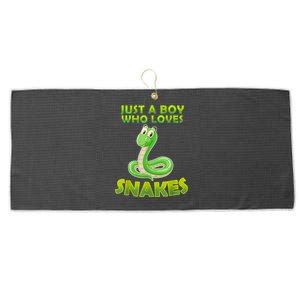 Just A Boy Who Loves Snakes Snake Lover Gift Large Microfiber Waffle Golf Towel