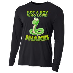 Just A Boy Who Loves Snakes Snake Lover Gift Cooling Performance Long Sleeve Crew