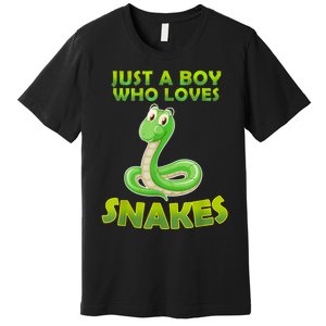 Just A Boy Who Loves Snakes Snake Lover Gift Premium T-Shirt