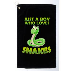 Just A Boy Who Loves Snakes Snake Lover Gift Platinum Collection Golf Towel