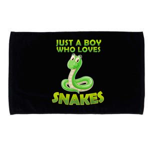 Just A Boy Who Loves Snakes Snake Lover Gift Microfiber Hand Towel