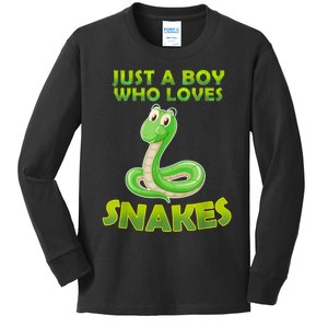 Just A Boy Who Loves Snakes Snake Lover Gift Kids Long Sleeve Shirt