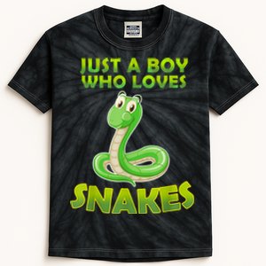 Just A Boy Who Loves Snakes Snake Lover Gift Kids Tie-Dye T-Shirt