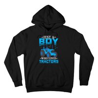 Just A Boy Who Loves Tractors Farm Boy Hoodie