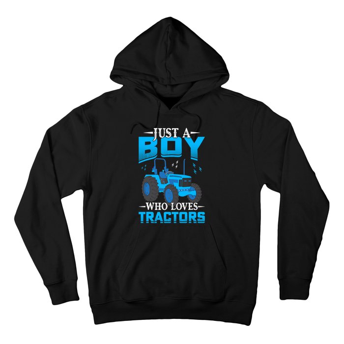 Just A Boy Who Loves Tractors Farm Boy Hoodie