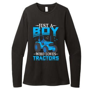 Just A Boy Who Loves Tractors Farm Boy Womens CVC Long Sleeve Shirt